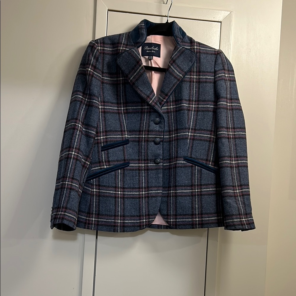 Bariloche Blue Plaid Women's Jacket NWOT